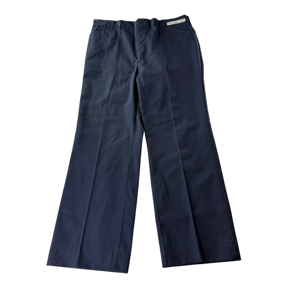 WearGuard Men's Navy Blue Work Pants Size 36 USA Made Uniform Trousers